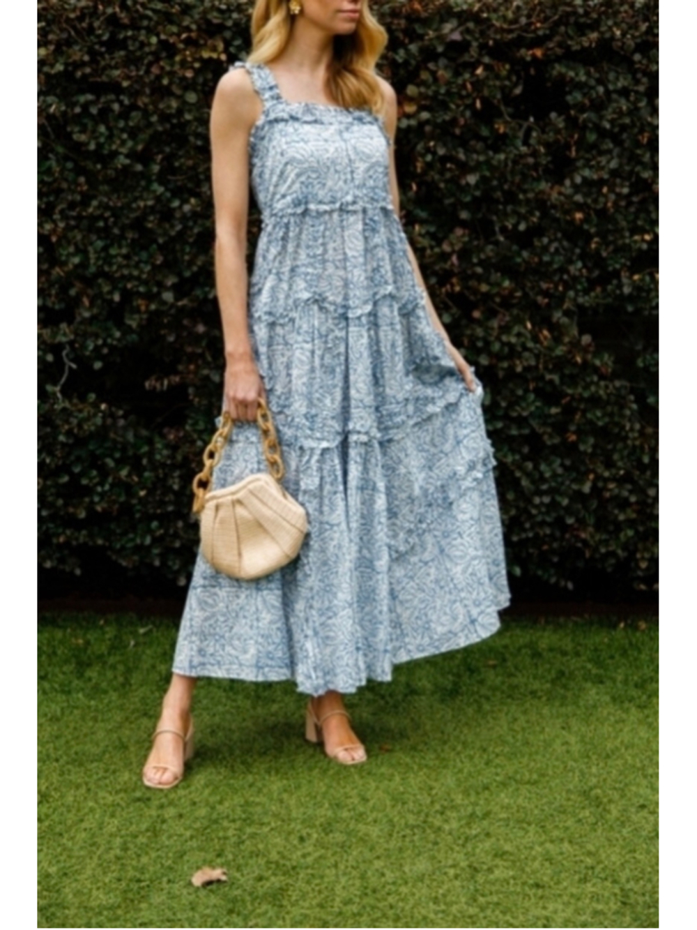 Anna Cate Carolina Floral Ruffle Maxi Dress XS